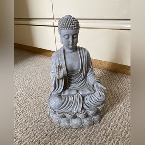 GRAY DECORATIVE BUDDHA STATUE HOME DECOR ZEN SERENITY